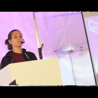 Amelia Andersdotter presenting at BornHack 2017