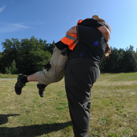 A welcoming hug upon arrival at BornHack 2017! <3